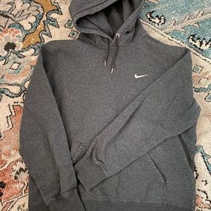 Unisex Vintage Nike Hoodie Grey sz L